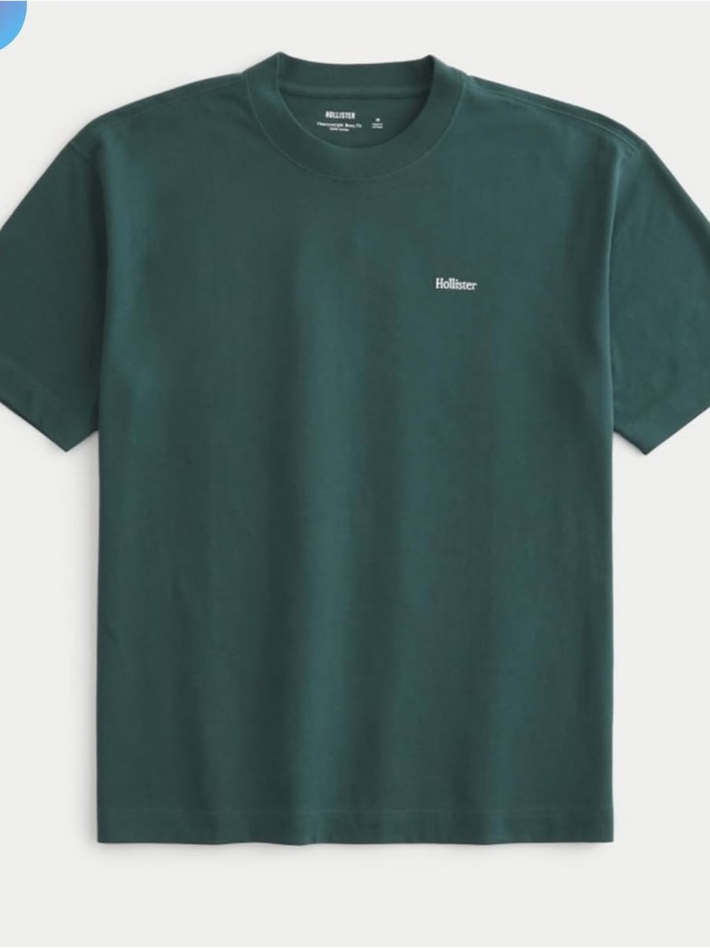 Hollister Short‑Sleeve Crewneck Tee in Forest Green